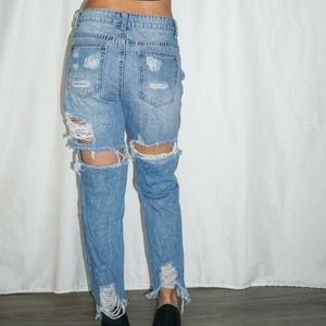PRETTY LITTLE THING Washed Back Distressed Jeans